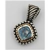 Image 1 : FLLI MENEGATTI 14K & STERLING SILVER BLUE TOPAZ COLOR PENDANT.