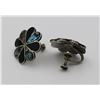 Image 2 : 2 PAIRS OF MEXICO .925 SILVER AND ABALONE SHELL TWIST-BACK EARRINGS