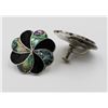 Image 4 : 2 PAIRS OF MEXICO .925 SILVER AND ABALONE SHELL TWIST-BACK EARRINGS