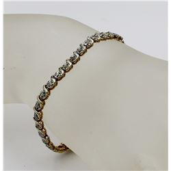 GOLD-TONE STERLING SILVER DIAMOND BRACELET