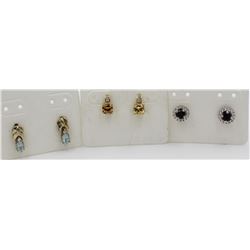 (3) RHINESTONE AND STERLING SILVER EARRINGS