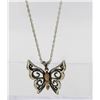 Image 1 : C CO. STERLING SILVER AND 12K BUTTERFLY NECKLACE