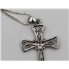 Image 3 : BEAUTIFUL STERLING SILVER CROSS NECKLACE WITH DIAMOND IN THE CENTER
