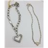 Image 1 : 2 STERLING SILVER HEART BRACELETS