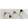 Image 1 : GROUP OF 3 STERLING SILVER RINGS - SEE DESCRIPTION