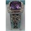 Image 2 : BEAUTIFUL TACORI AMEYTHST AND STERLING SILVER RING WITH CZ'S.