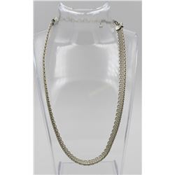 SIGNED"GC" .925 STERLING SILVER HEAVY MESH COLLAR NECKLACE