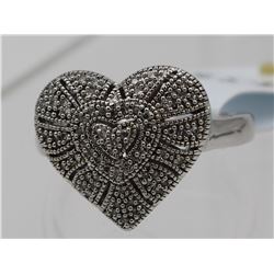 AFFINITY STERLING AND DIAMOND HEART RING SIZE 9.5