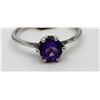 Image 2 : STERLING SILVER AND AMETHYST NECKLACE AND RING SET