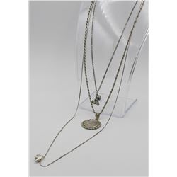 (3) STERLING SILVER NECKLACES