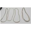 Image 2 : (4) BRAIDED STERLING SILVER CHAINS