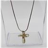 Image 2 : BEAUTIFUL STERLING SILVER AND 12K GOLD CROSS PENDANT