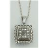 Image 3 : DIAMOND AND STERLING SILVER NECKLACE AND EARRINGS SET.
