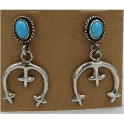 VINTAGE TURQUOISE EARRINGS SIGNED DTR JAY KING.