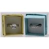 Image 1 : PAIR OF BEAUTIFUL STERLING SILVER AND CZ RINGS SIZE 9.5