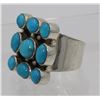 Image 1 : STERLING SILVER RING WITH 9 TURQUOISE STONES