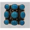 Image 2 : STERLING SILVER RING WITH 9 TURQUOISE STONES