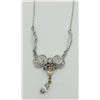 Image 2 : BEAUTIFUL 1950'S W & L CRYSTAL STERLING CANNETILE LAVALIERE NECKLACE
