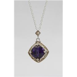 TACORI AMETHYST AND STERLING SILVER PENDANT