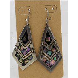 VINTAGE MEXICO .925 EARRINGS WITH ABALONE SHELL