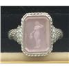 Image 2 : VELVET JEWELRY BOX WITH THREE STERLING SILVER RINGS