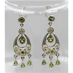 BEAUTIFUL CHANDELIER AND PERIDOT COLORED GEMSTONE EARRINGS.