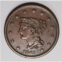 1841 LARGE CENT BEAUTIFUL COLOR XF