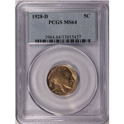 1928-D BUFFALO NICKEL PCGS MS 64