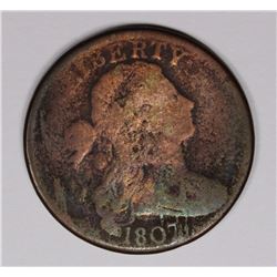 1807 LARGE CENT, VG, TOTALLY ROTATED REVERSE ERROR