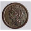 Image 1 : 1857 HALF CENT, GLOSSY BROWN, AU, RARE DATE!