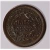 Image 2 : 1857 HALF CENT, GLOSSY BROWN, AU, RARE DATE!