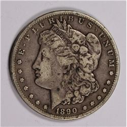 1890-CC MORGAN DOLLAR, VF, SCARCE!