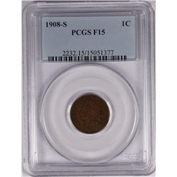 1908-S INDIAN CENT PCGS F-15 KEY DATE!