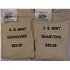 Image 1 : MINT SEWN BAGS $25 FACE EACH - STATE QUARTERS: FLORIDA (P) AND WISCONSIN (D)