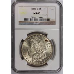 1898-O MORGAN SILVER DOLLAR NGC MS 65 SNOW WHITE