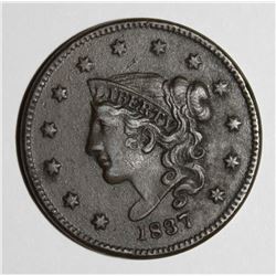 1837 LARGE CENT XF