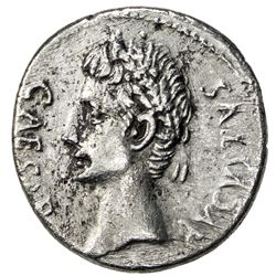 ROMAN EMPIRE: Augustus, 27 BC-14 AD, AR denarius (3.47g), Caesar Augustus (19-18 BC). VF