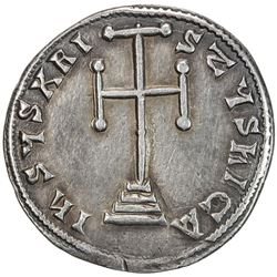 BYZANTINE EMPIRE: Basil I, the Macedonian, 867-886, AR millaresion (2.73g), Constantinople. VF-EF