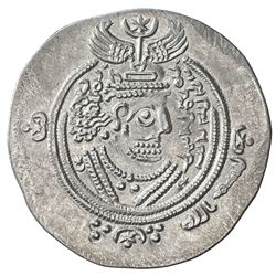 ARAB-SASANIAN: 'Abd al-Malik b. Marwan, the Umayyad caliph, 685-705, AR drachm (4.12g), DA+P (Fasa),
