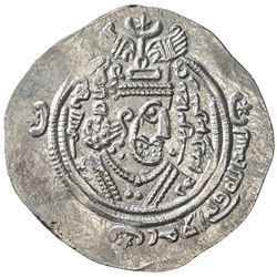 ARAB-SASANIAN: 'Atiya b. al-Aswad, fl. 689-696, AR drachm (4.11g), KLMAN-NAL (Narmashir), AH71. EF