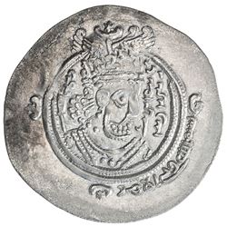 ARAB-SASANIAN: 'Atiya b. al-Aswad, fl. 689-696, AR drachm (3.60g), KLMAN-NAL (Narmashir), AH72. VF-E