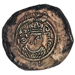 ARAB-SASANIAN: Farrukhzad, ca. 695-699, AE pashiz (0.74g), Ardashir Khurra, ND. VF