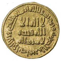 UMAYYAD: al-Walid I, 705-715, AV dinar (4.24g), NM (Dimashq), AH90. EF