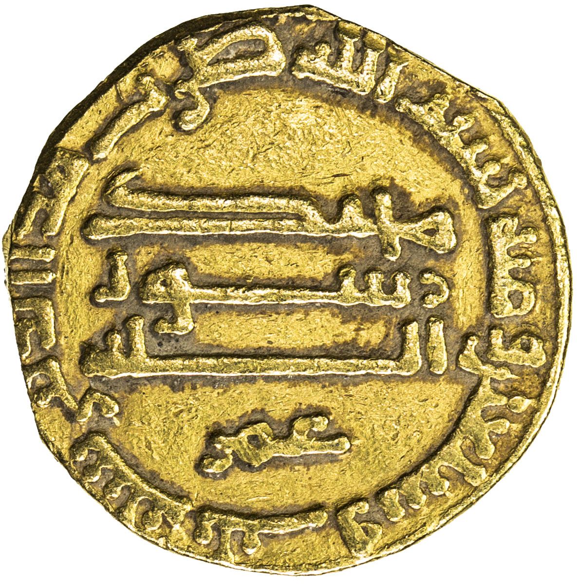 786 Coin ABBASID: al-Rashid, 786-809, AV dinar (3.98g), NM (Egypt), AH173. EF ...