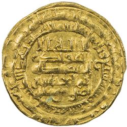ABBASID: al-Muqtadir, 908-932, AV dinar (3.85g), Madinat al-Salam, AH307. EF