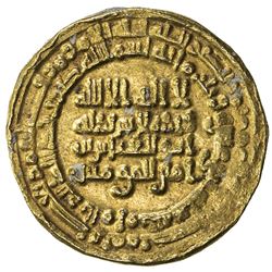 ABBASID: al-Muqtadir, 908-932, AV dinar (4.05g), al-Muhammadiya, AH312. EF