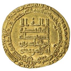 ABBASID: al-Qahir, 932-934, AV dinar (4.33g), Tustar min al-Ahwaz, AH321. VF-EF