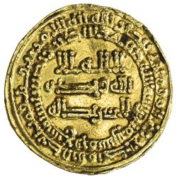 ABBASID OF YEMEN: al-Mu'tamid, 870-892, AV dinar mutawwaq (2.93g), San'a, AH259. VF-EF