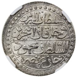 ALGIERS: Mahmud II, 1809-1830, AR budju, Jaza'ir, AH1239. NGC MS65