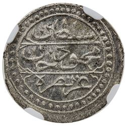 ALGIERS: Mahmud II, 1809-1830, AR 1/8 budju, Jaza'ir, AH1244. NGC MS66